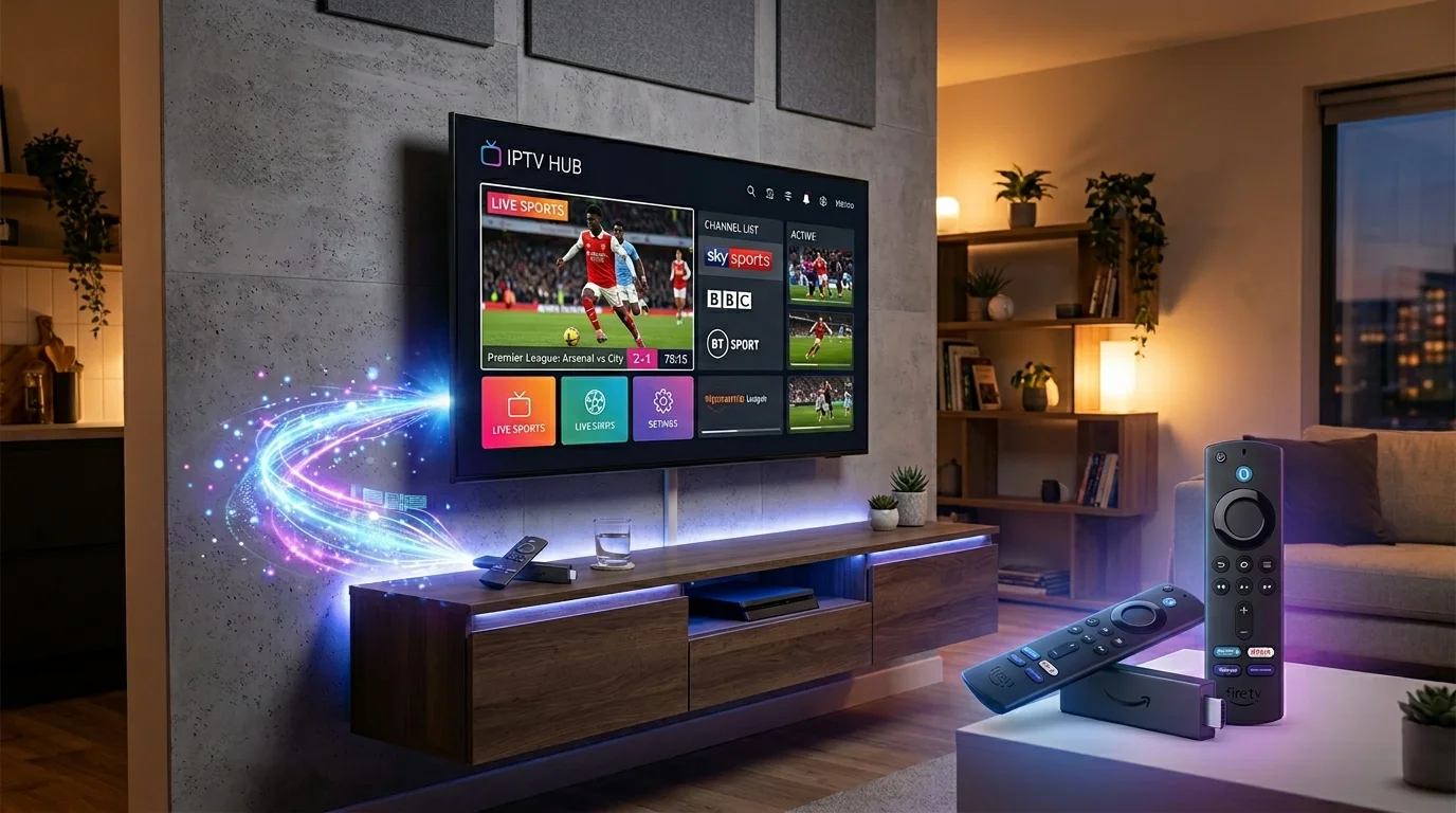 Amazon Firestick with Sky Glass IPTV installed